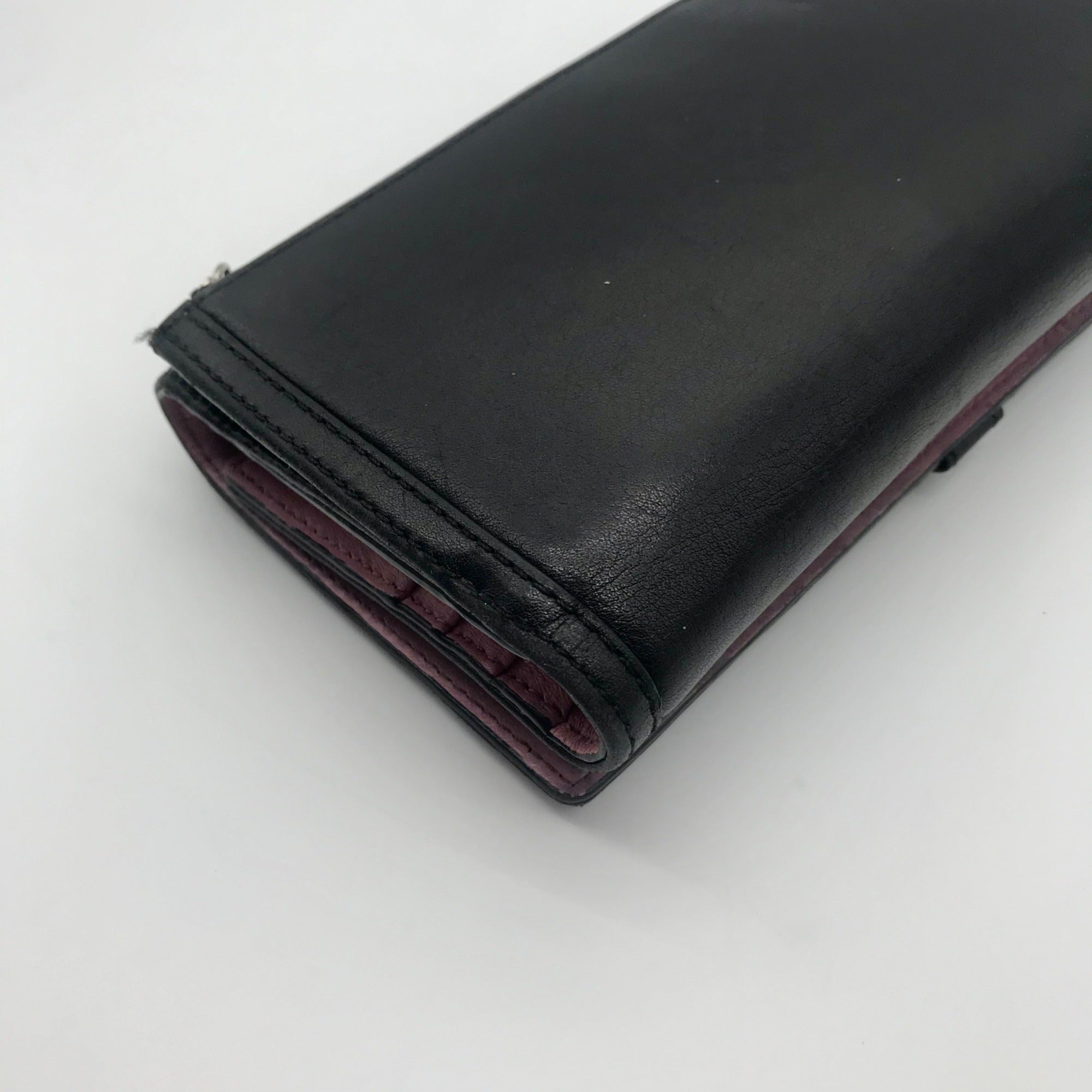 Coach Black Leather Madison Slim Envelope Trifold Wallet
