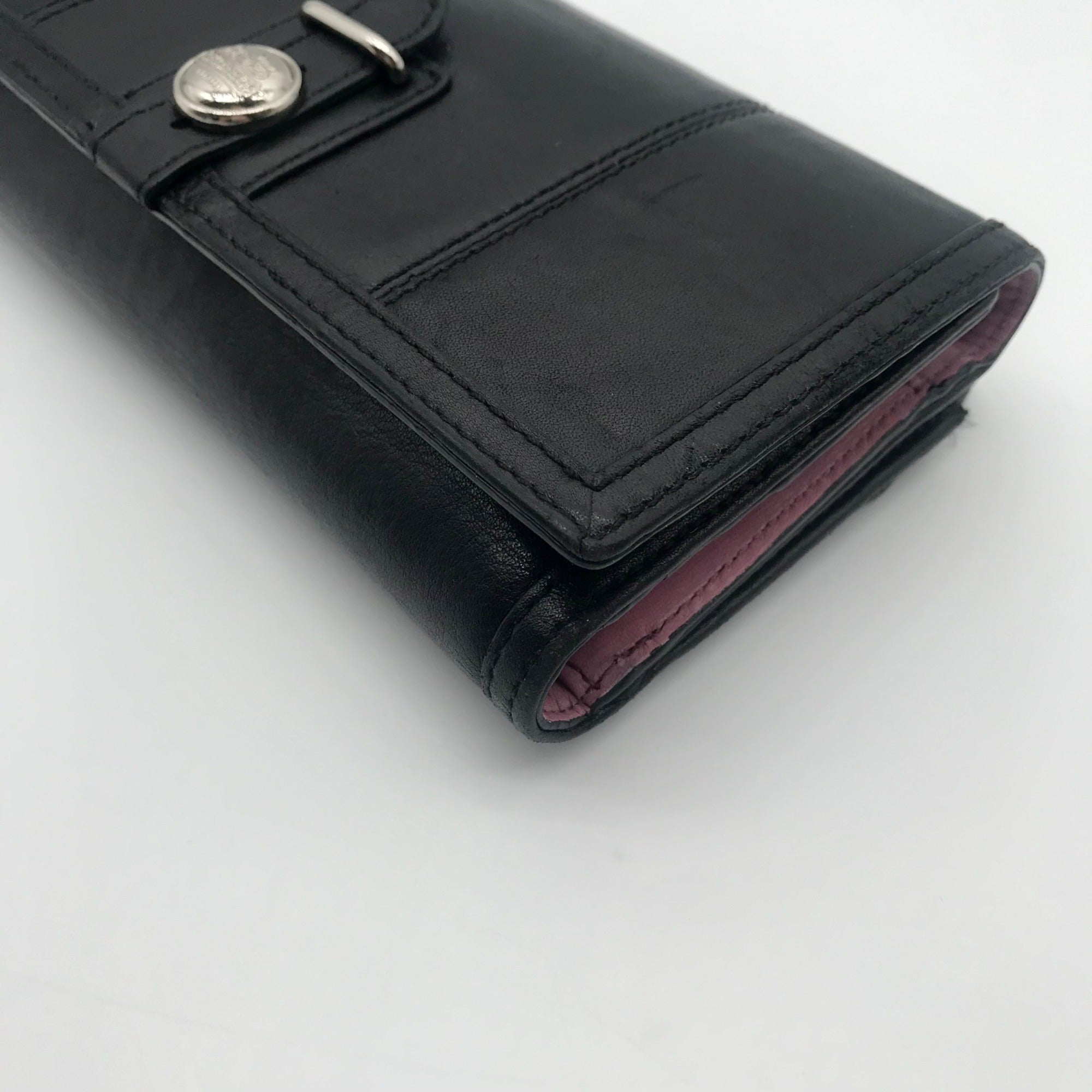 Coach Black Leather Madison Slim Envelope Trifold Wallet