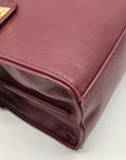 Steve Madden Burgundy Satchel With Animal Print Scarf And Card Holder Wallet