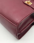 Steve Madden Burgundy Satchel With Animal Print Scarf And Card Holder Wallet