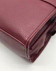 Steve Madden Burgundy Satchel With Animal Print Scarf And Card Holder Wallet