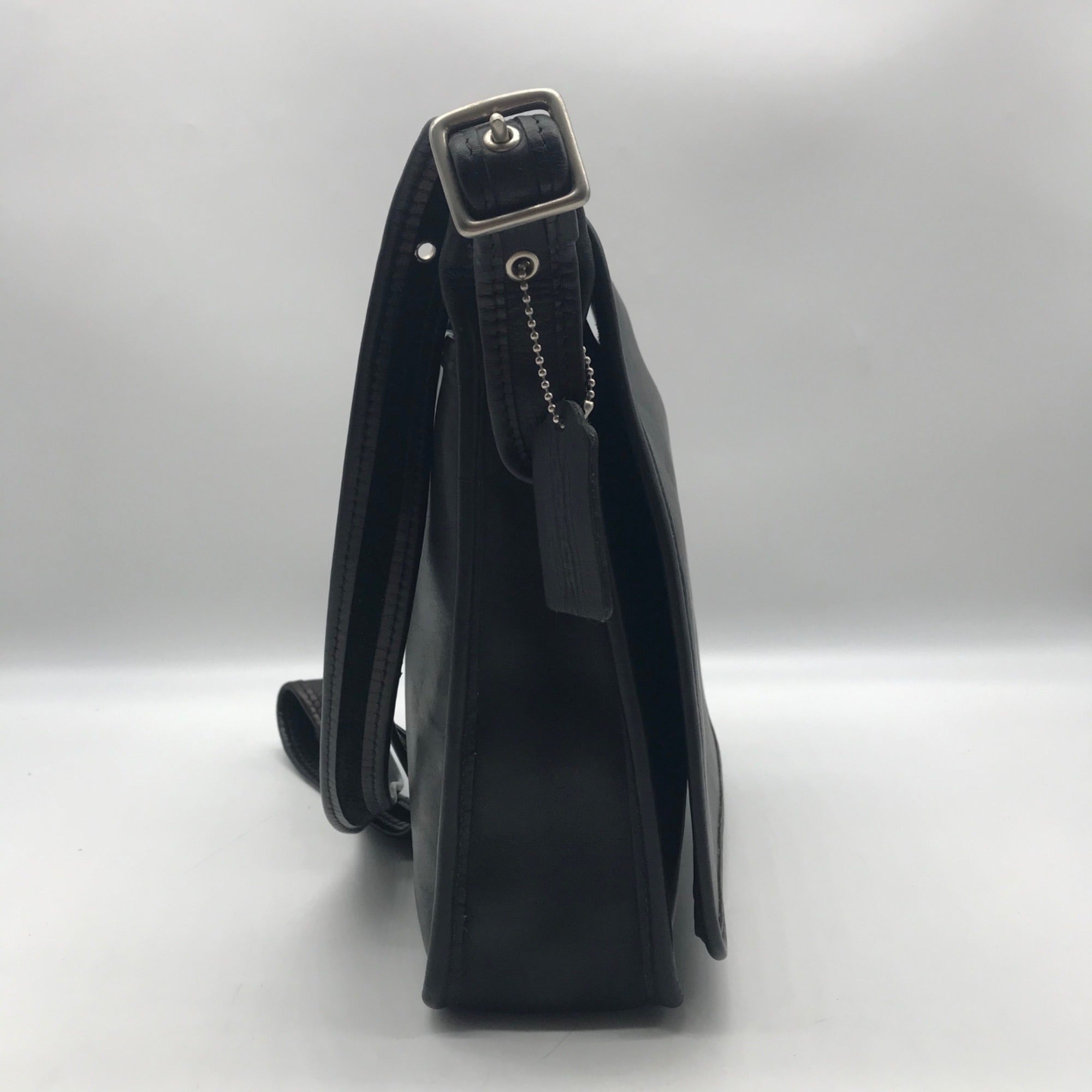 Coach Black Vintage Leather Studio Flap Crossbody Bag
