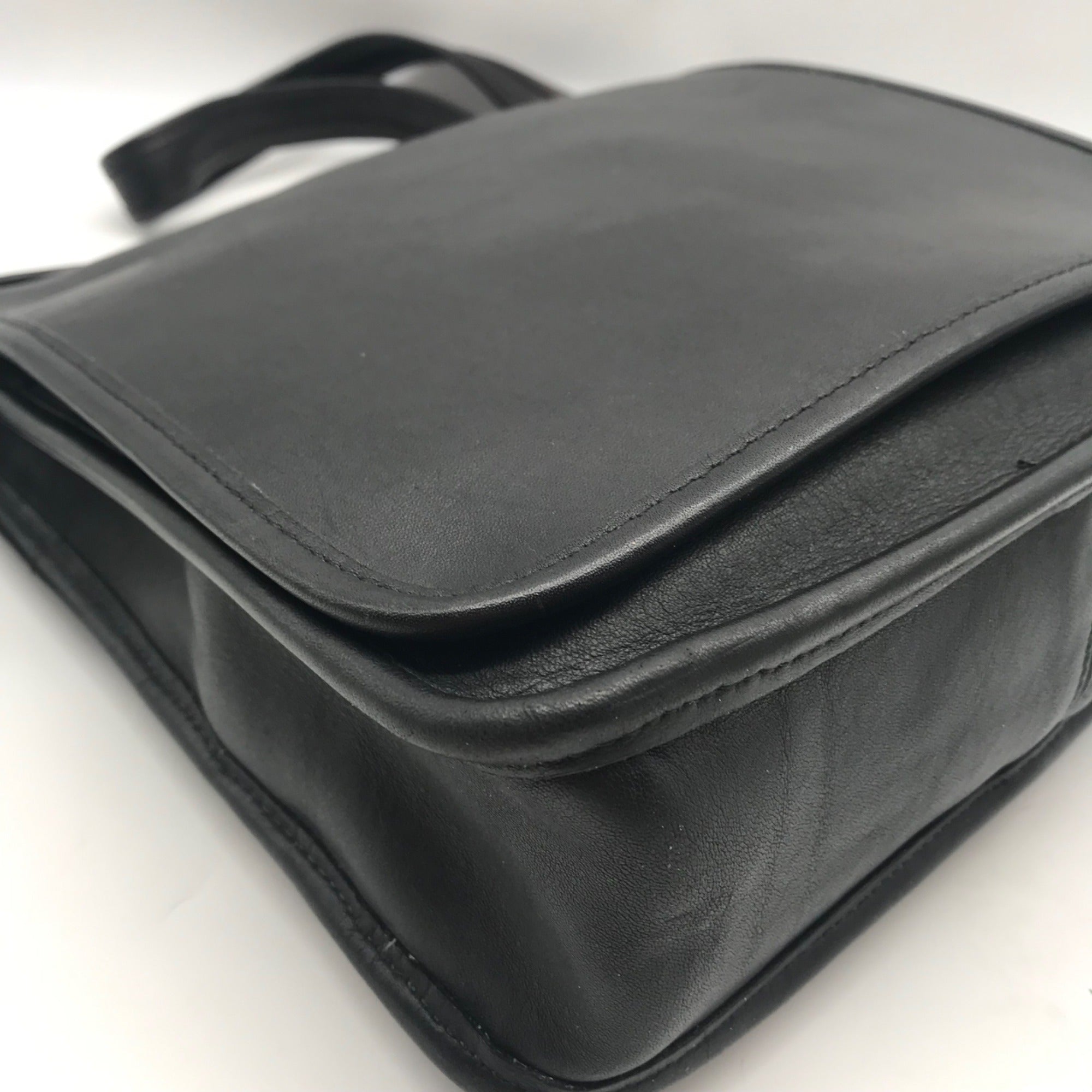 Coach Black Vintage Leather Studio Flap Crossbody Bag