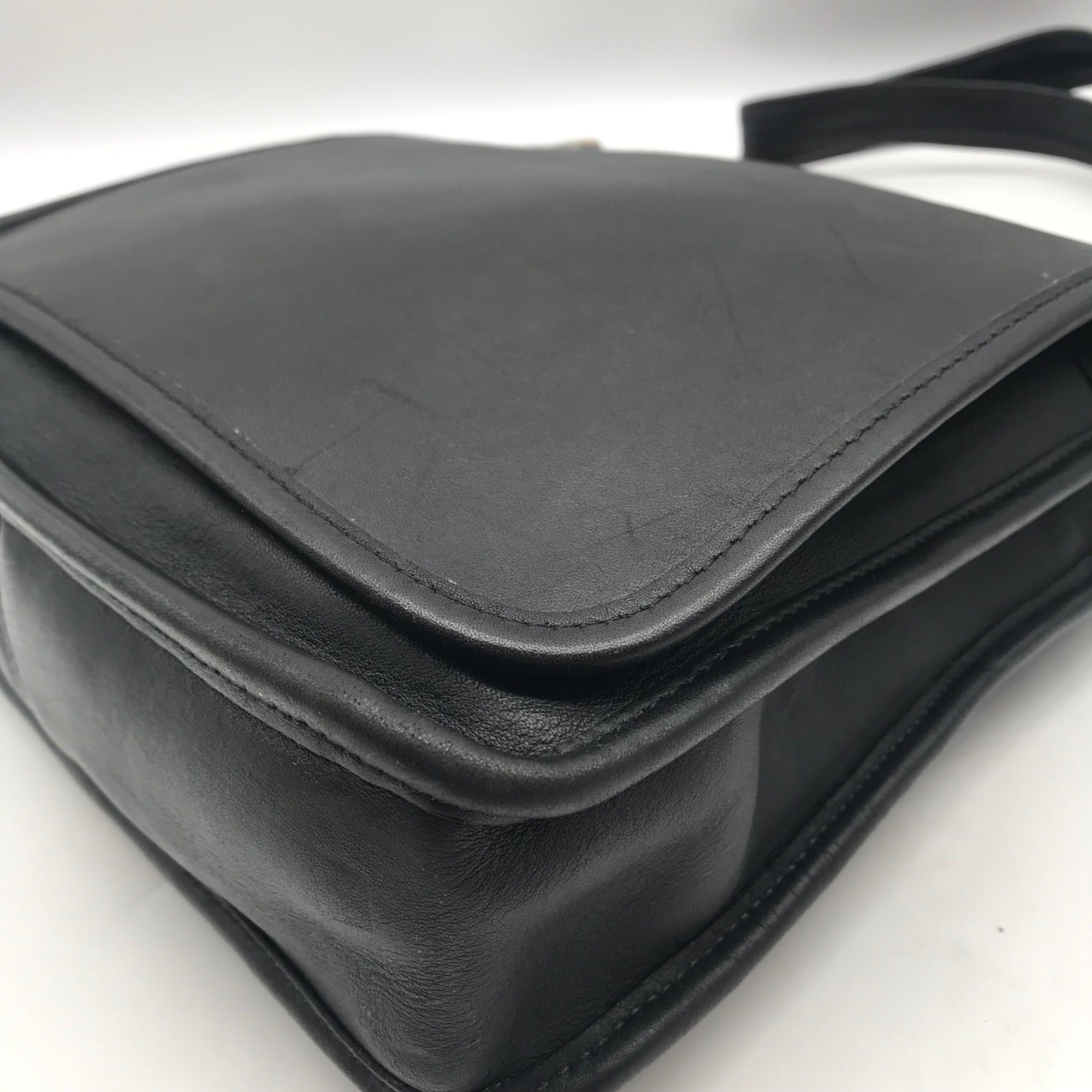 Coach Black Vintage Leather Studio Flap Crossbody Bag