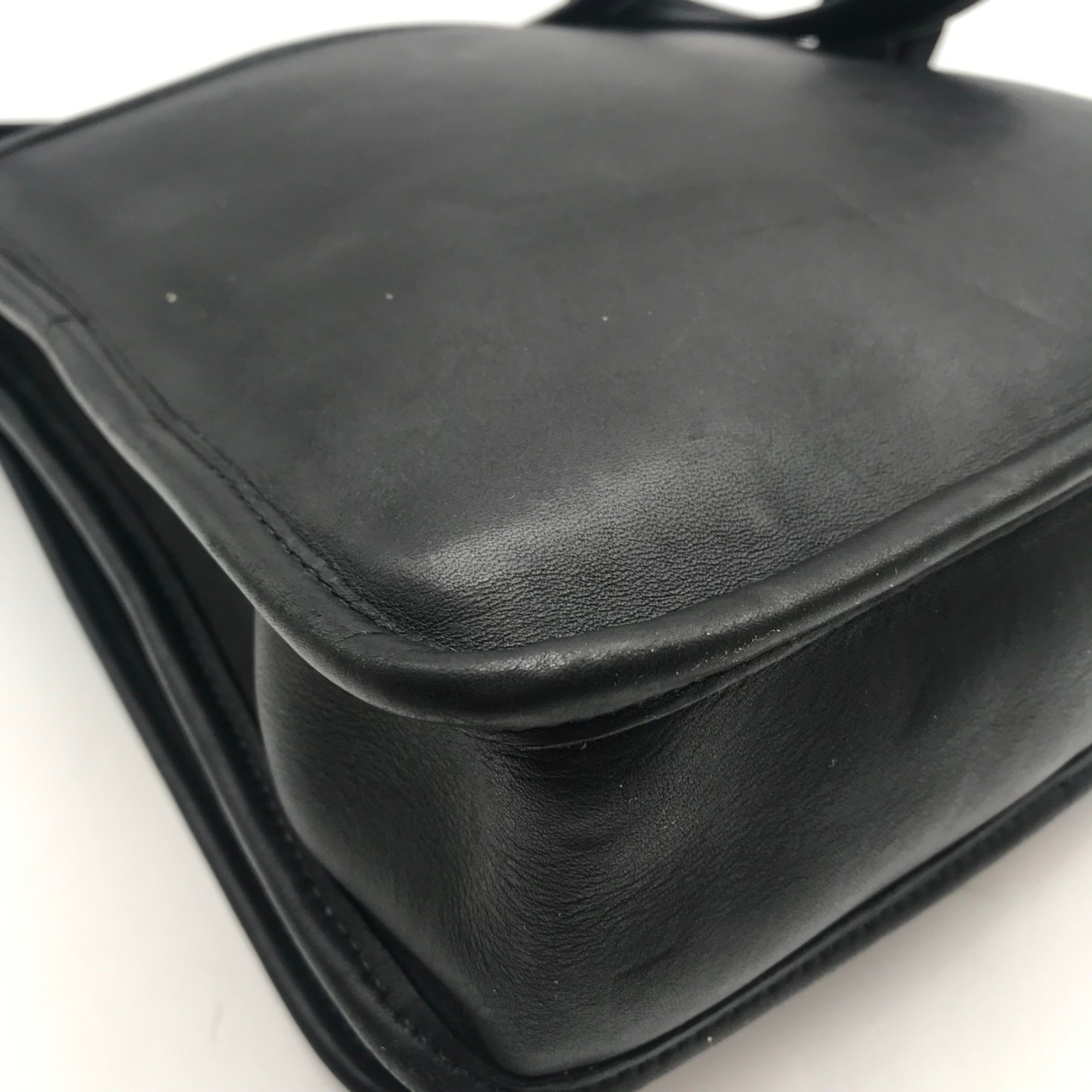 Coach Black Vintage Leather Studio Flap Crossbody Bag