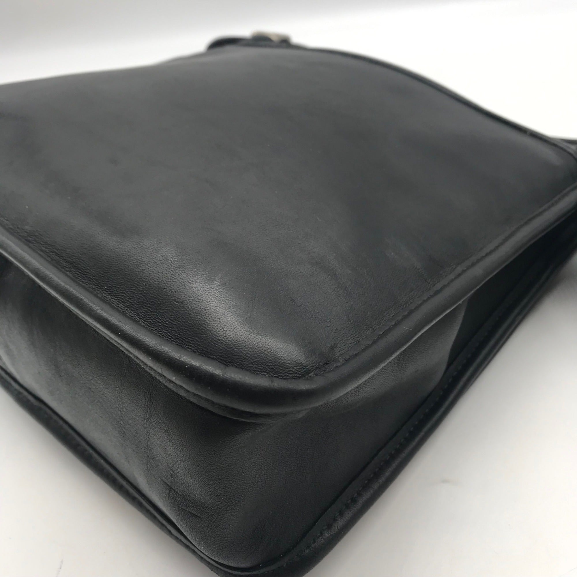 Coach Black Vintage Leather Studio Flap Crossbody Bag
