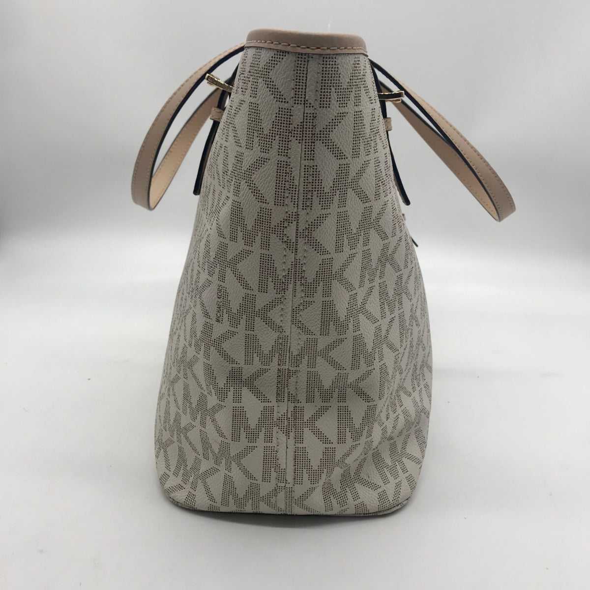 Michael Kors Cream Faux Leather Jet Set Travel Size Tote Bag