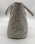 Michael Kors Cream Faux Leather Jet Set Travel Size Tote Bag