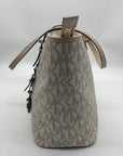 Michael Kors Cream Faux Leather Jet Set Travel Size Tote Bag