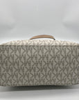 Michael Kors Cream Faux Leather Jet Set Travel Size Tote Bag