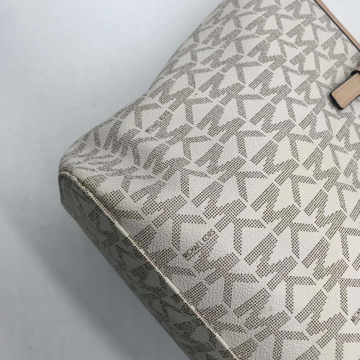 Michael Kors Cream Faux Leather Jet Set Travel Size Tote Bag