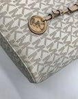 Michael Kors Cream Faux Leather Jet Set Travel Size Tote Bag