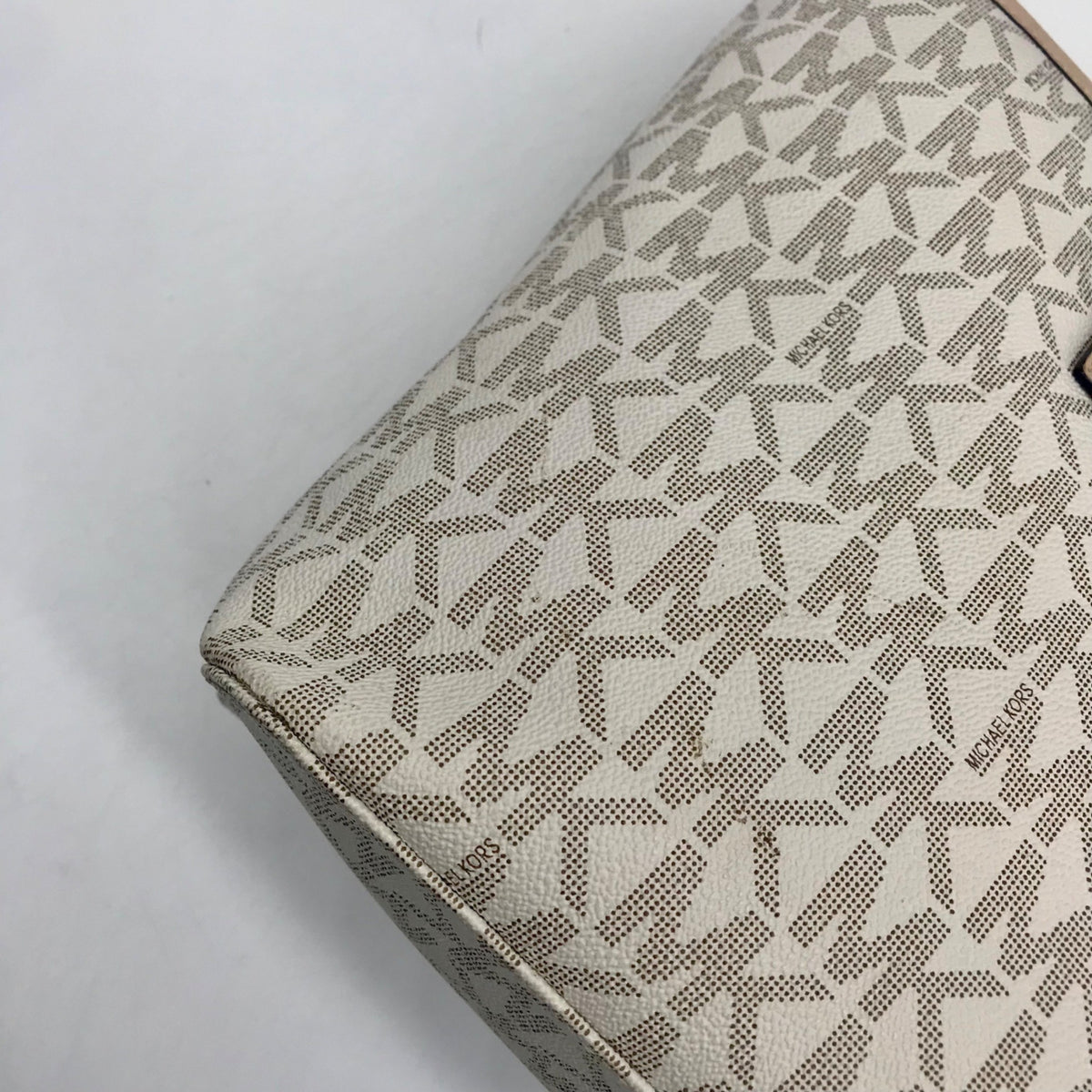 Michael Kors Cream Faux Leather Jet Set Travel Size Tote Bag