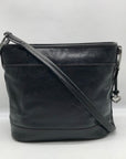 Brighton Patent Leather Vintage Black And Brown Woven Shoulder Bag