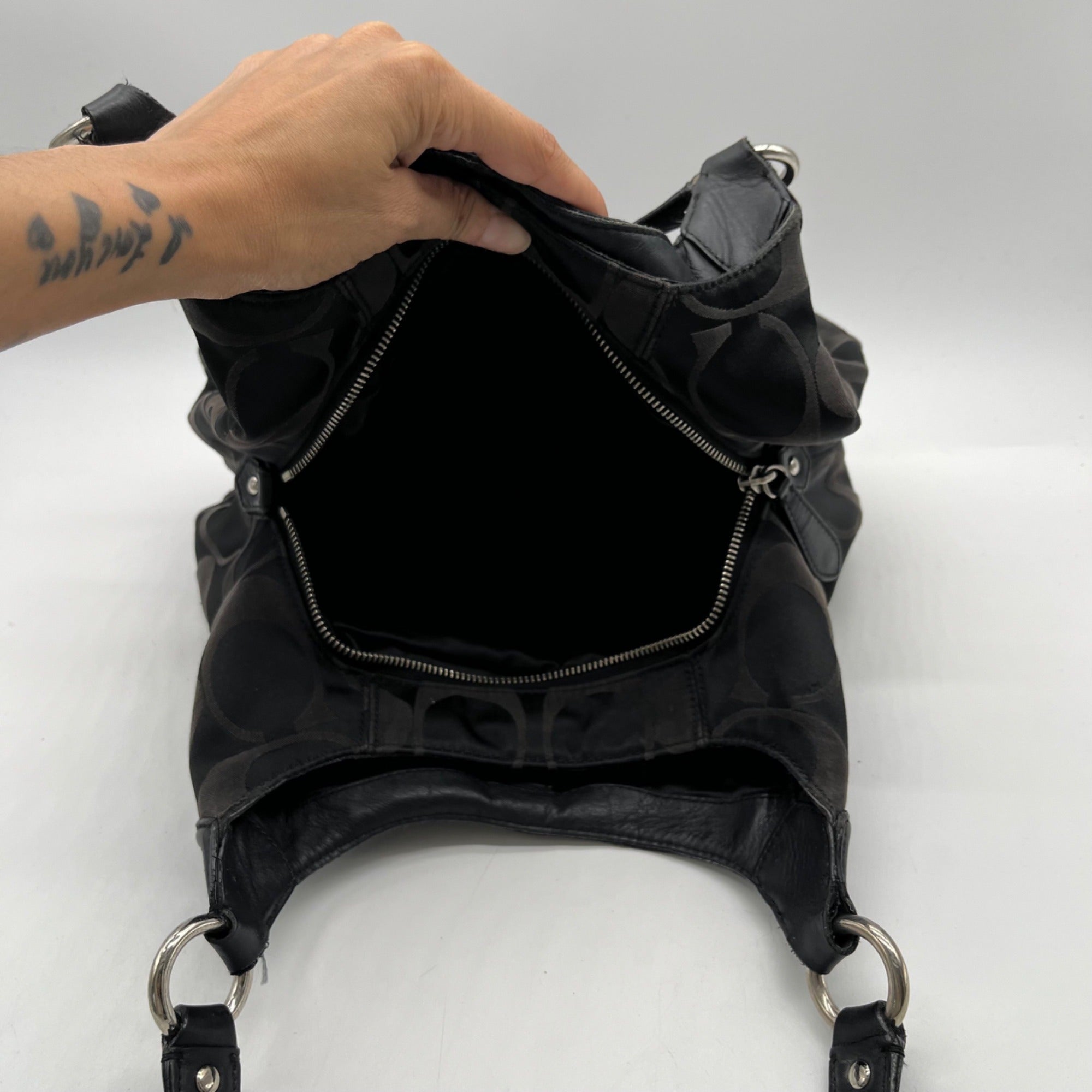 Coach Black Signature Canvas Tote Bag F24742