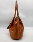 Antonio Melani Cognac Brown Leather Shoulder Bag