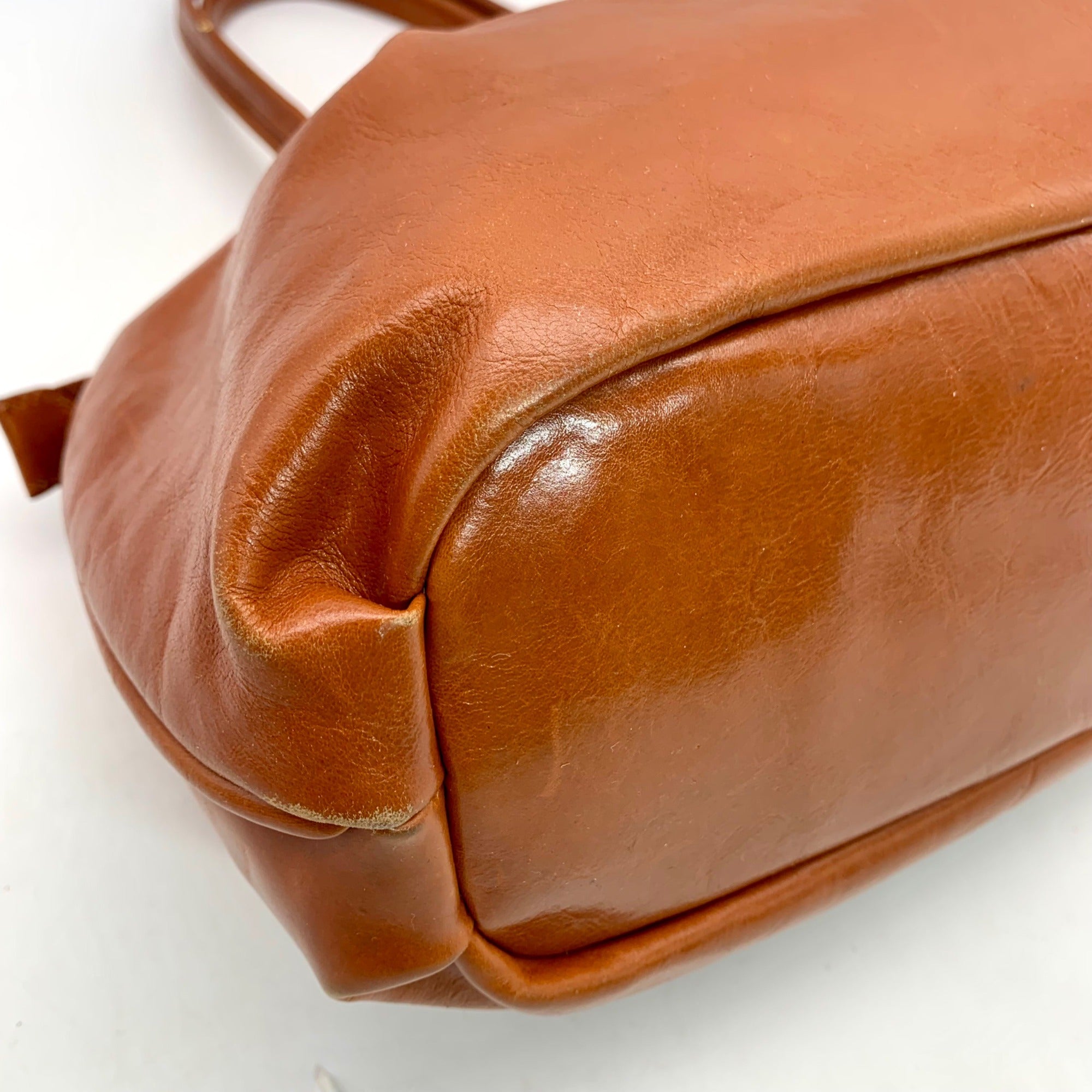 Antonio Melani Cognac Brown Leather Shoulder Bag