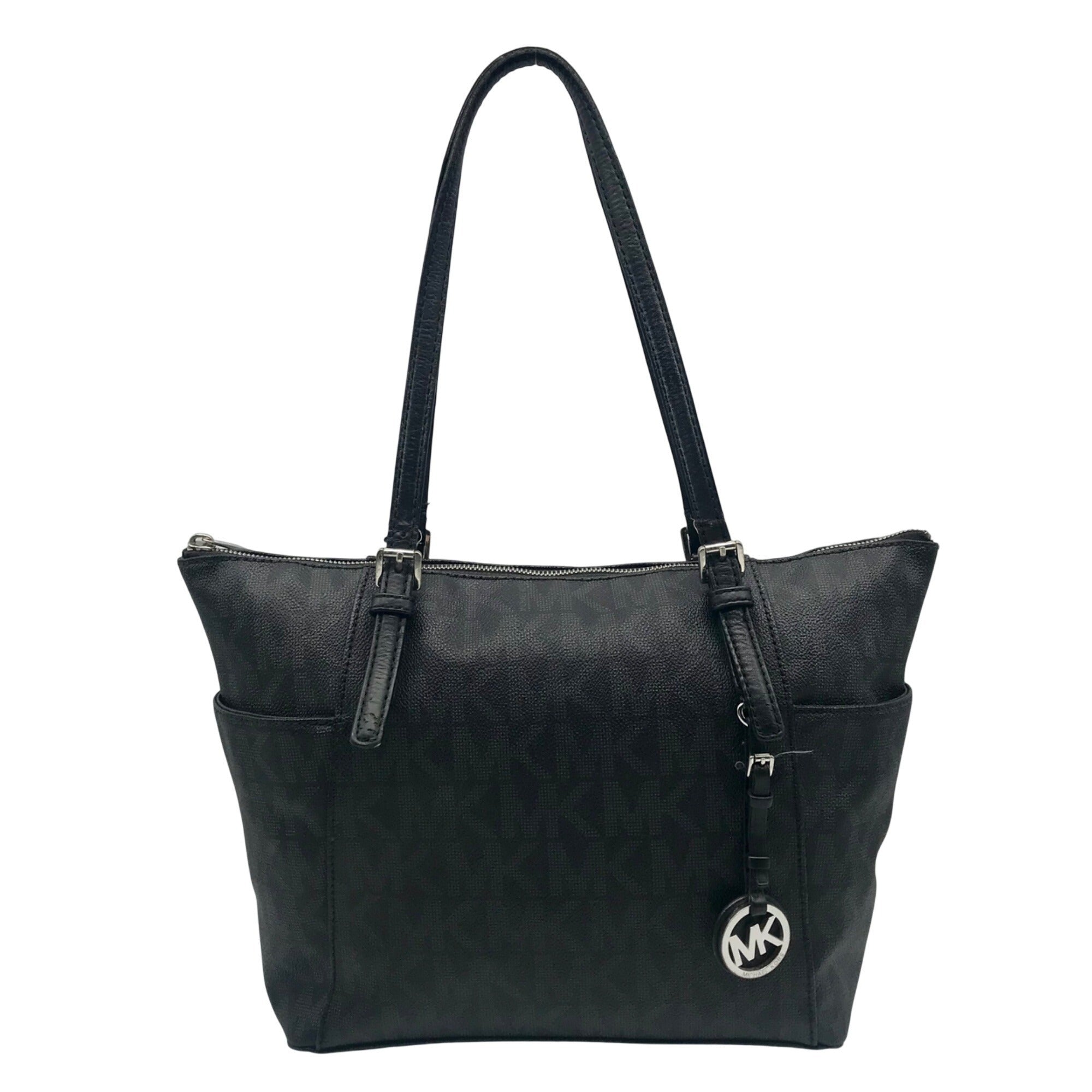 Michael Kors Black Leather Jet Set Tote Bag