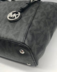 Michael Kors Black Leather Jet Set Tote Bag