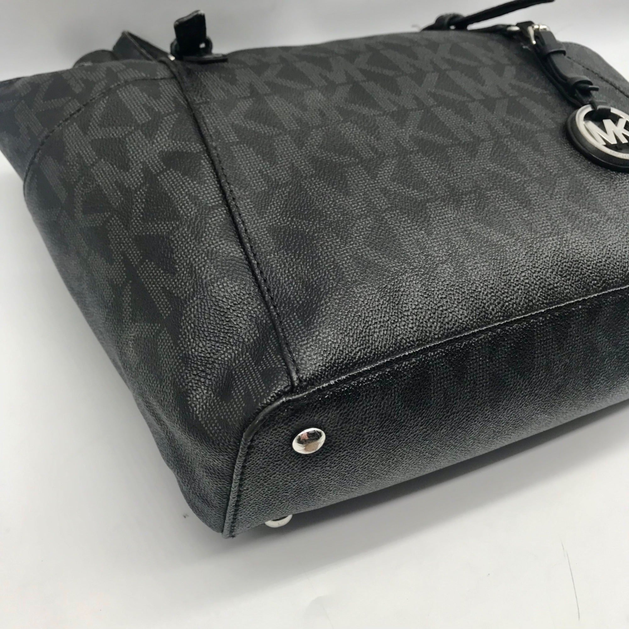Michael Kors Black Leather Jet Set Tote Bag