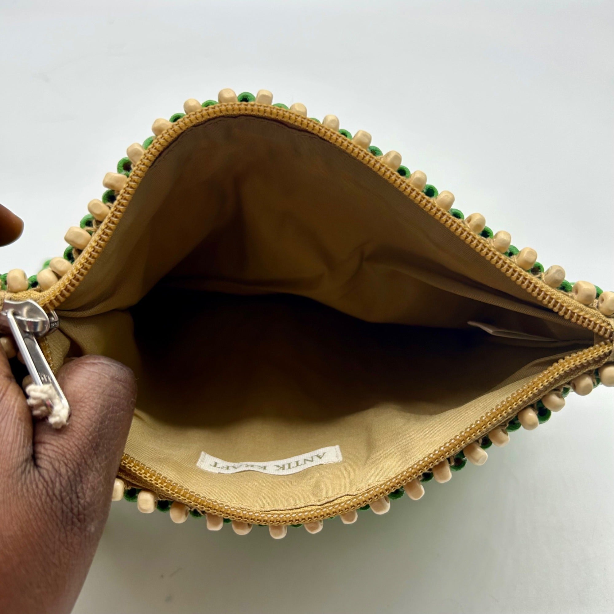Antik Kraft Elara Wooden Bead Clutch