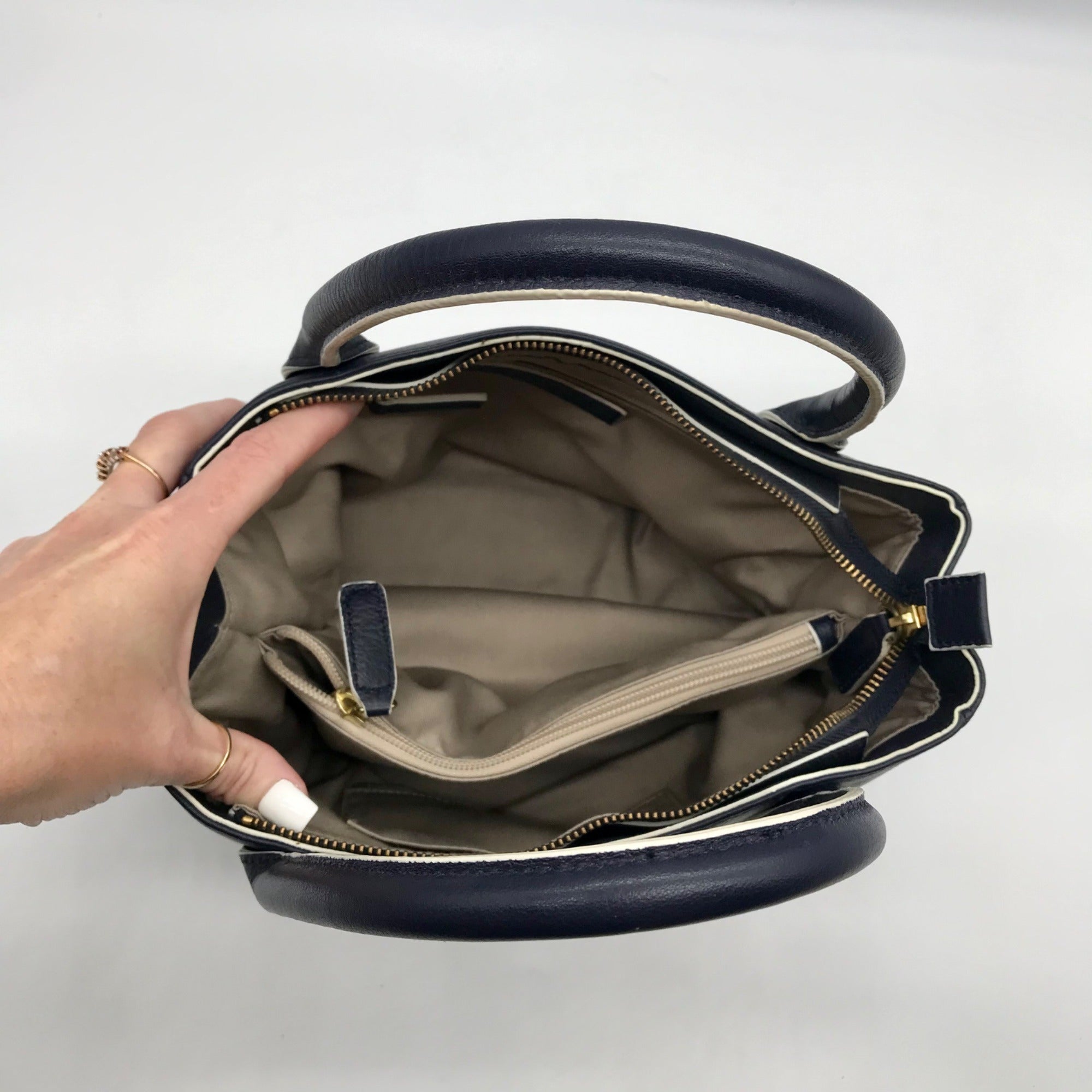 Talbots Blue Leather Shoulder Bag