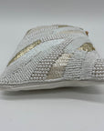 MMs Brands White Beaded Pouch