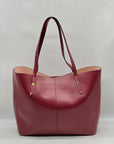 J. Crew Burgundy Leather Tote Bag