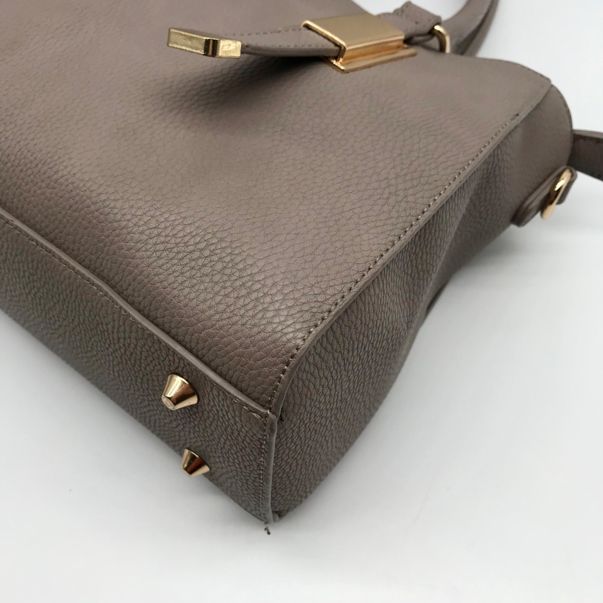 Miztique Gray Pebbled Satchel Bag