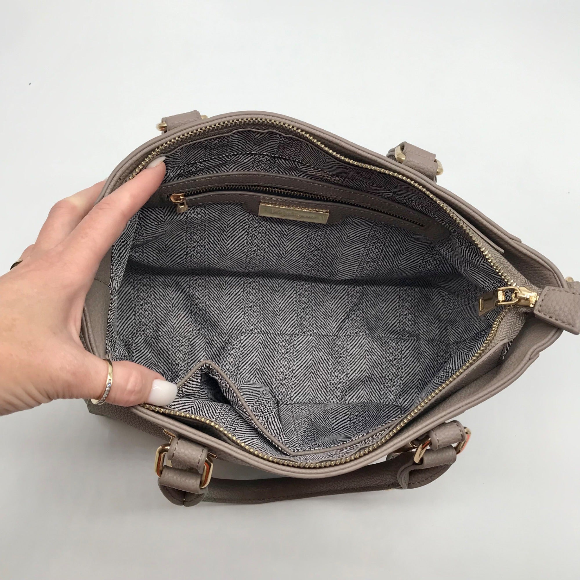 Miztique Gray Pebbled Satchel Bag