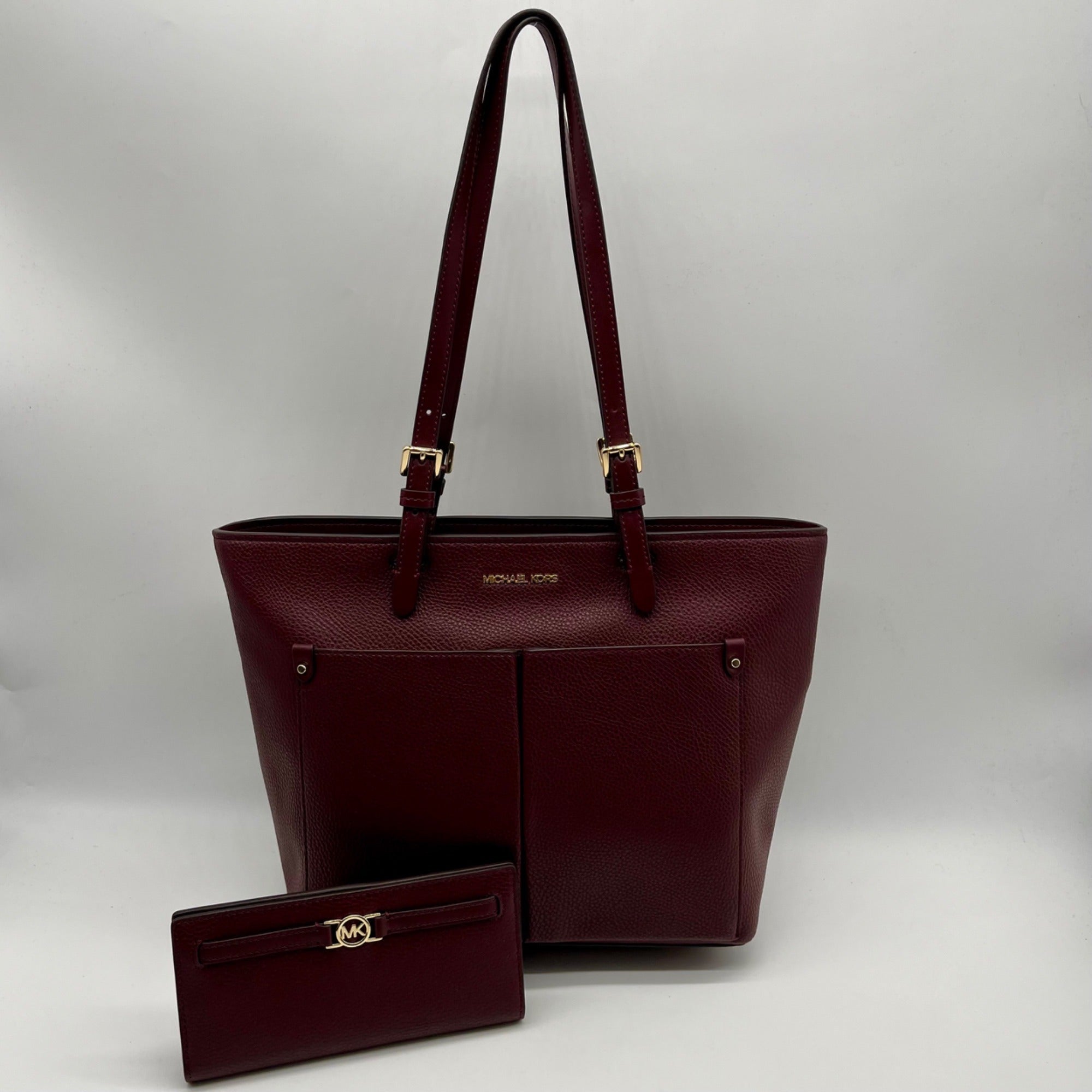 Michael Kors Purple Leather Medium Pocket tote Bag