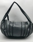 Aqua Madonna Gray Leather  Hobo Bag