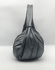 Aqua Madonna Gray Leather  Hobo Bag