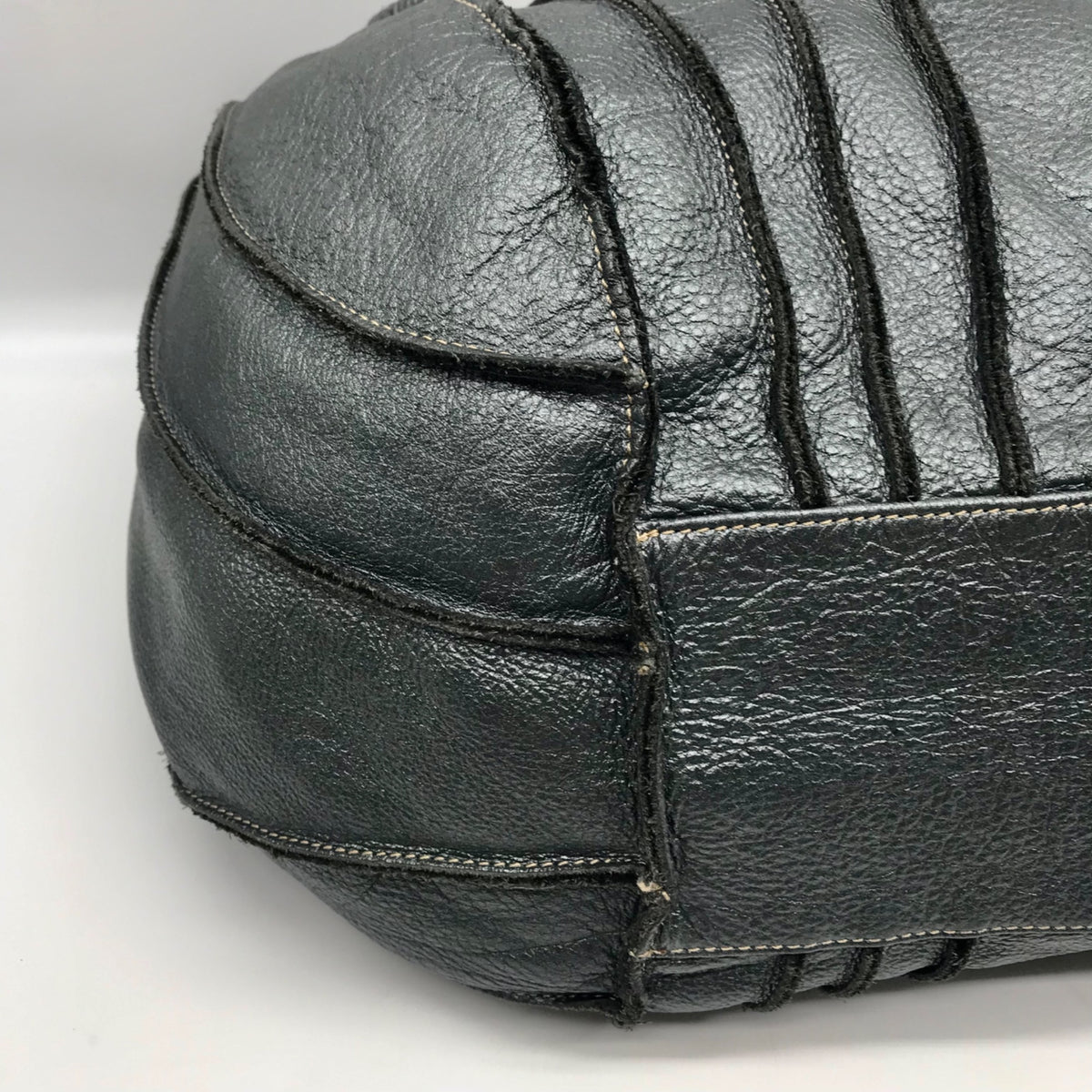 Aqua Madonna Gray Leather  Hobo Bag
