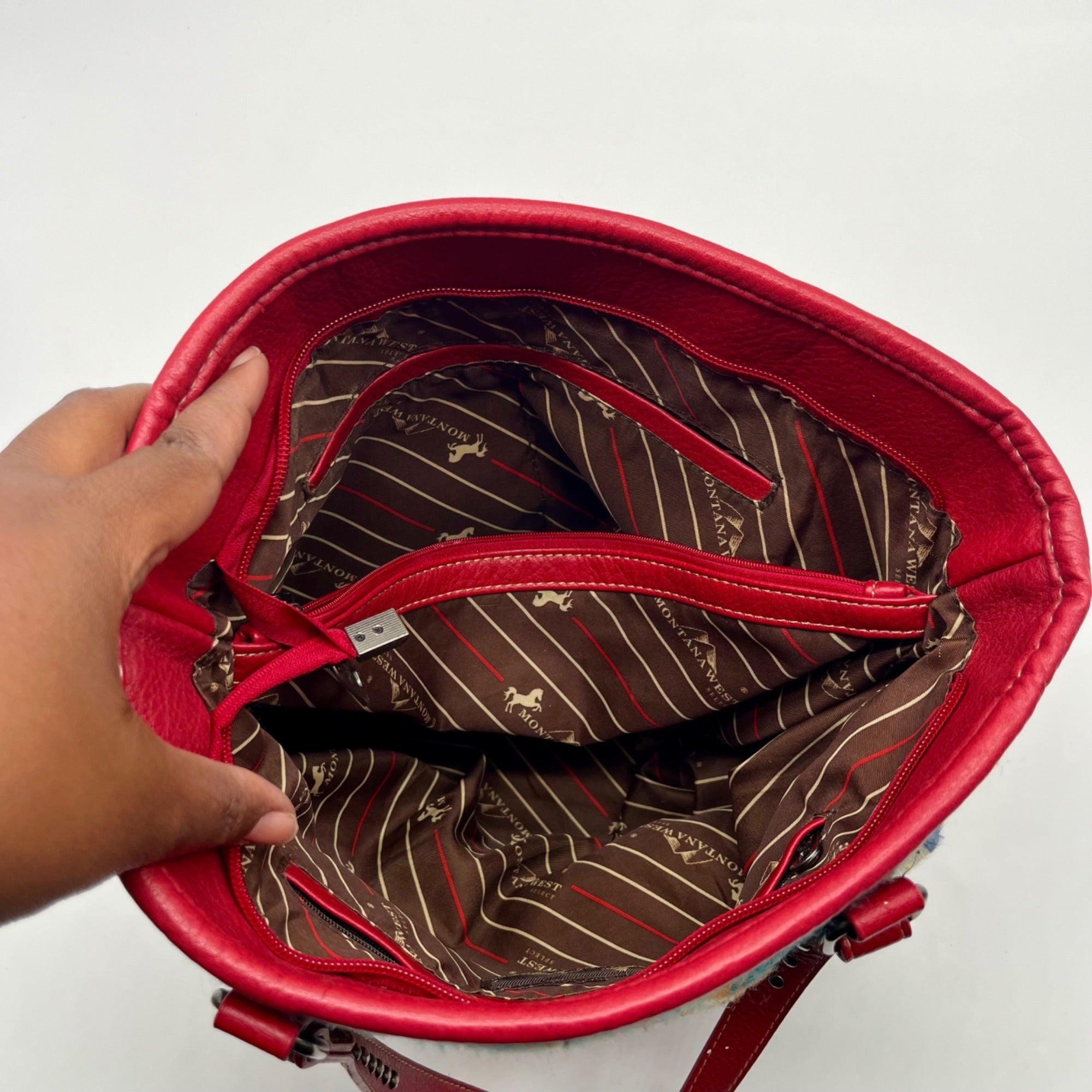 Motana West Red Tapestry Shoulder Bag