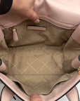 Michael Kors Carmen Vanilla/Powder Blush Signature Canvas Medium Belted Satchel