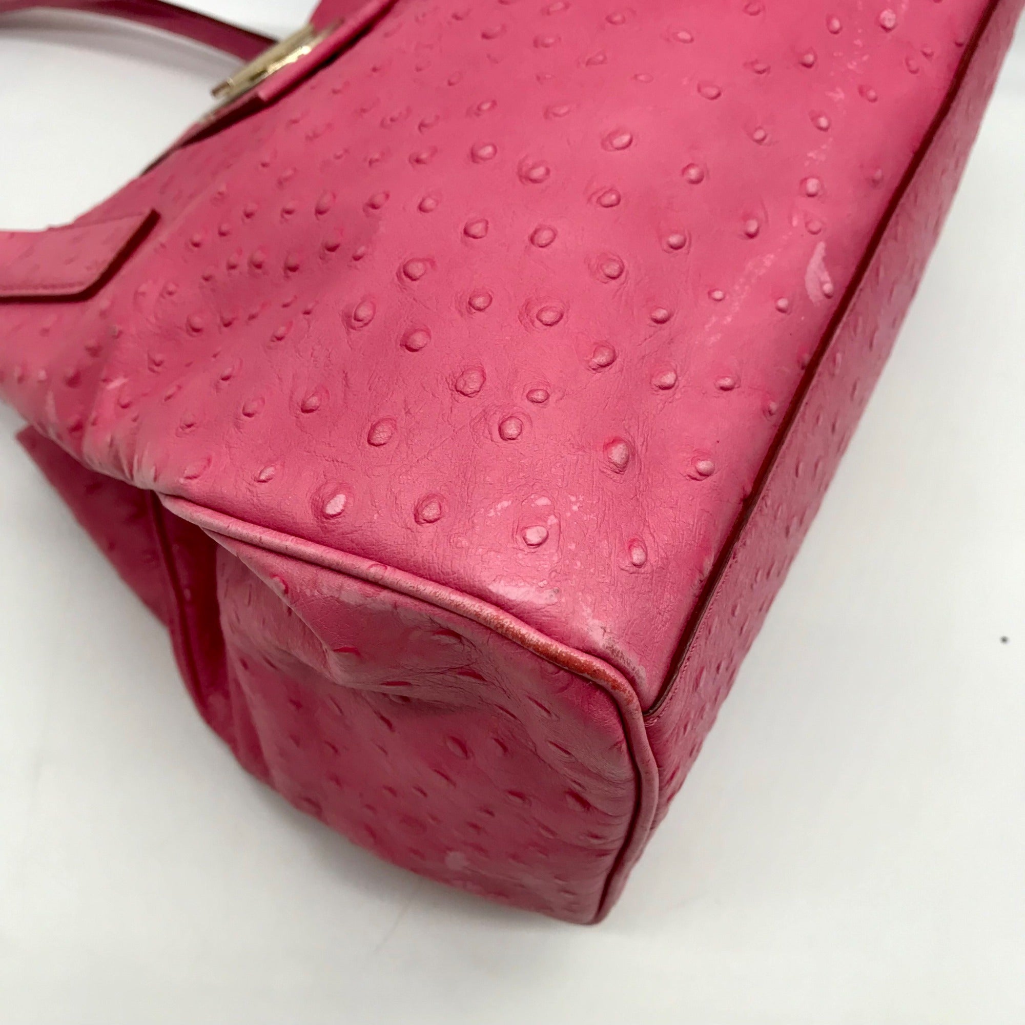 Kate Spade Pink Ostritch Leather Anisha Bexley Shoulder Bag