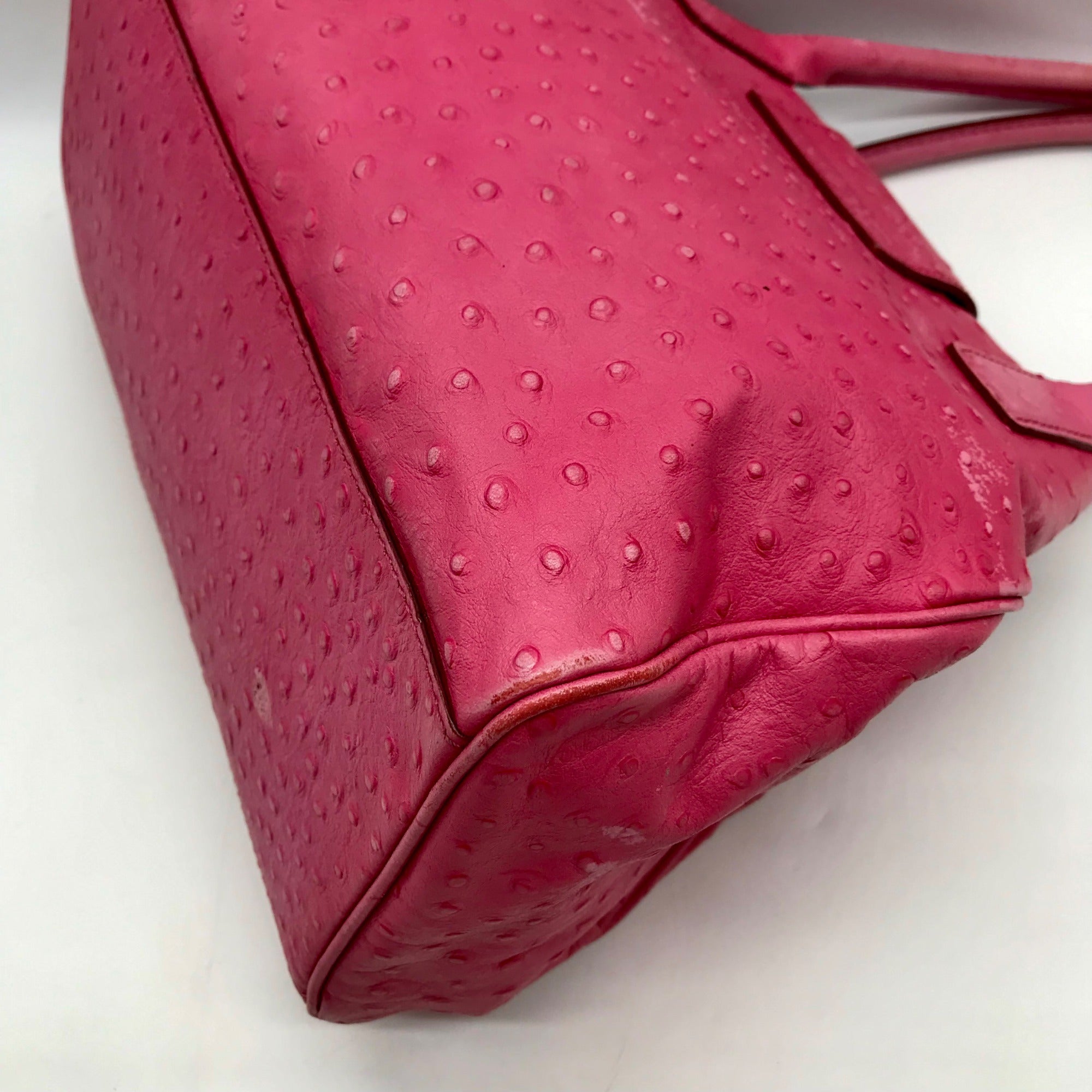 Kate Spade Pink Ostritch Leather Anisha Bexley Shoulder Bag