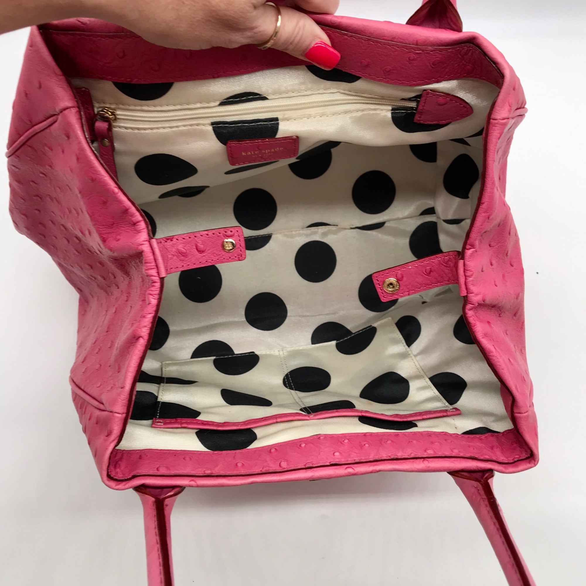 Kate Spade Pink Ostritch Leather Anisha Bexley Shoulder Bag