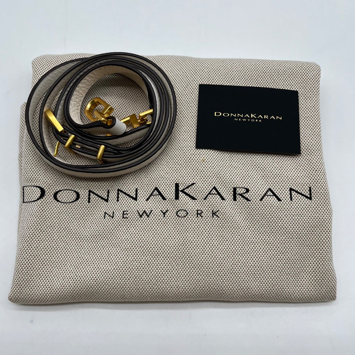 Donna Karan Brilliant White Pebbled Leather Amagansett Convertible Satchel Bag