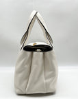 Donna Karan Brilliant White Pebbled Leather Amagansett Convertible Satchel Bag