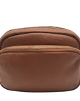 Pom Pom Brown Pebbled Leather Crossbody Bag