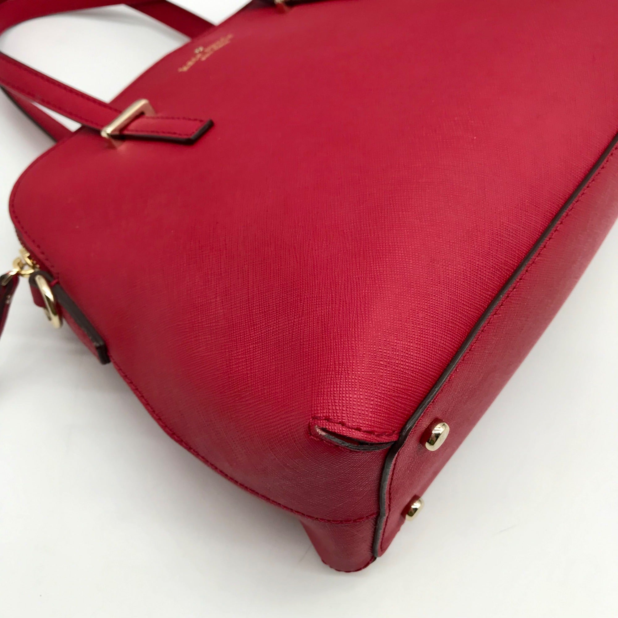 Kate Spade Red Saffiano Leather Cedar Street Maise Convertible Satchel Bag