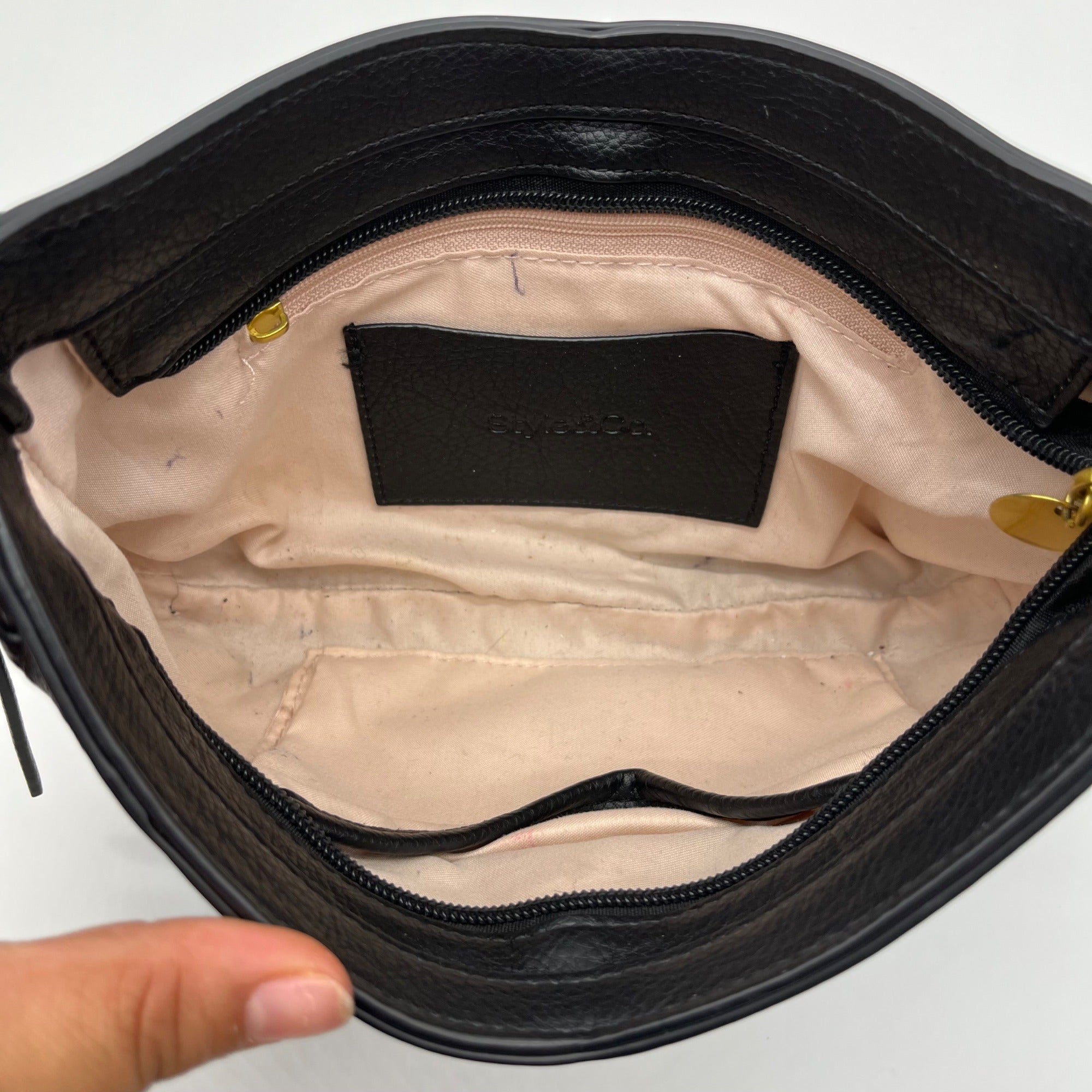 Style &amp; Co Black Feed Crossbody Bag