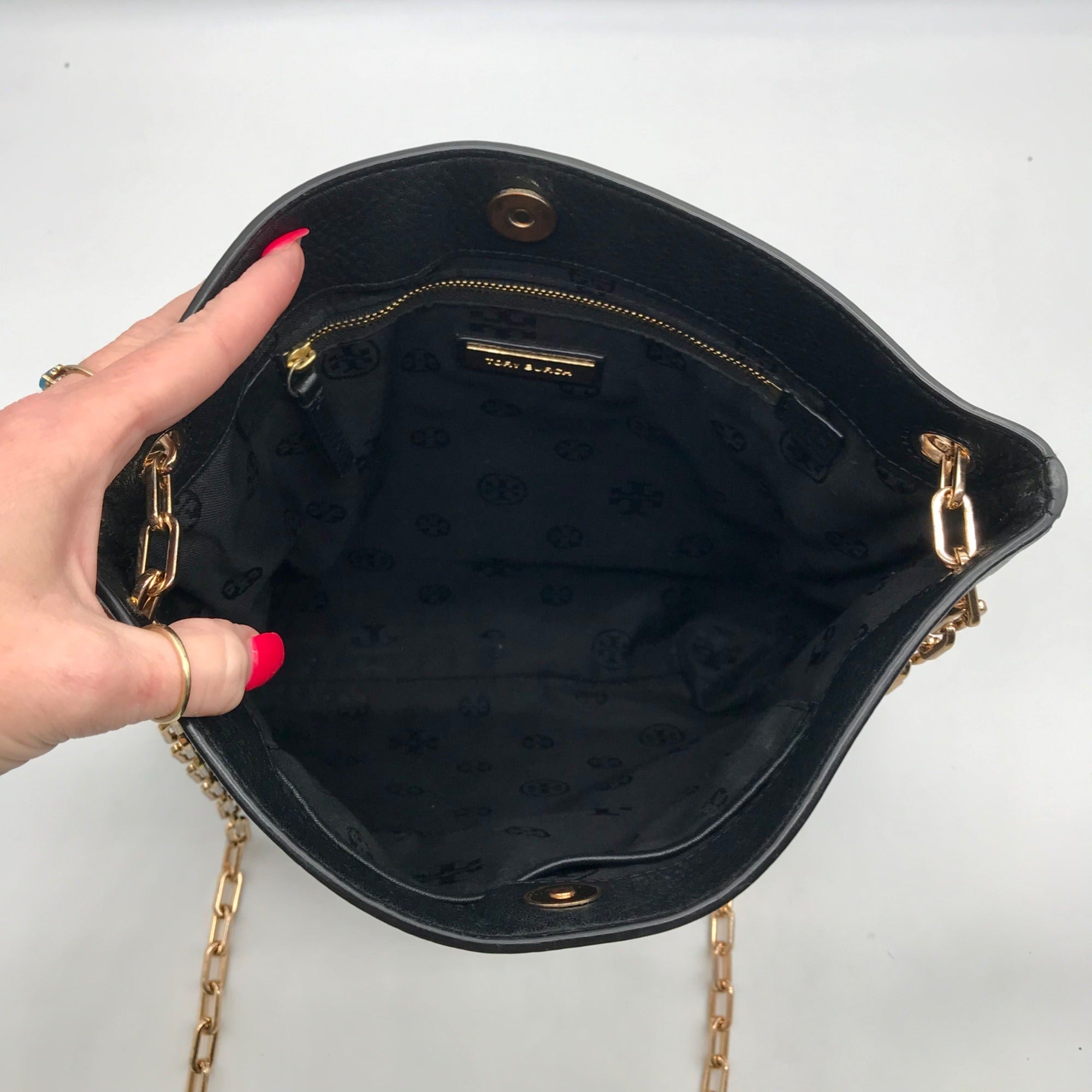 Tory Burch Black Leather Marsden Swingpack Crossbody Bag