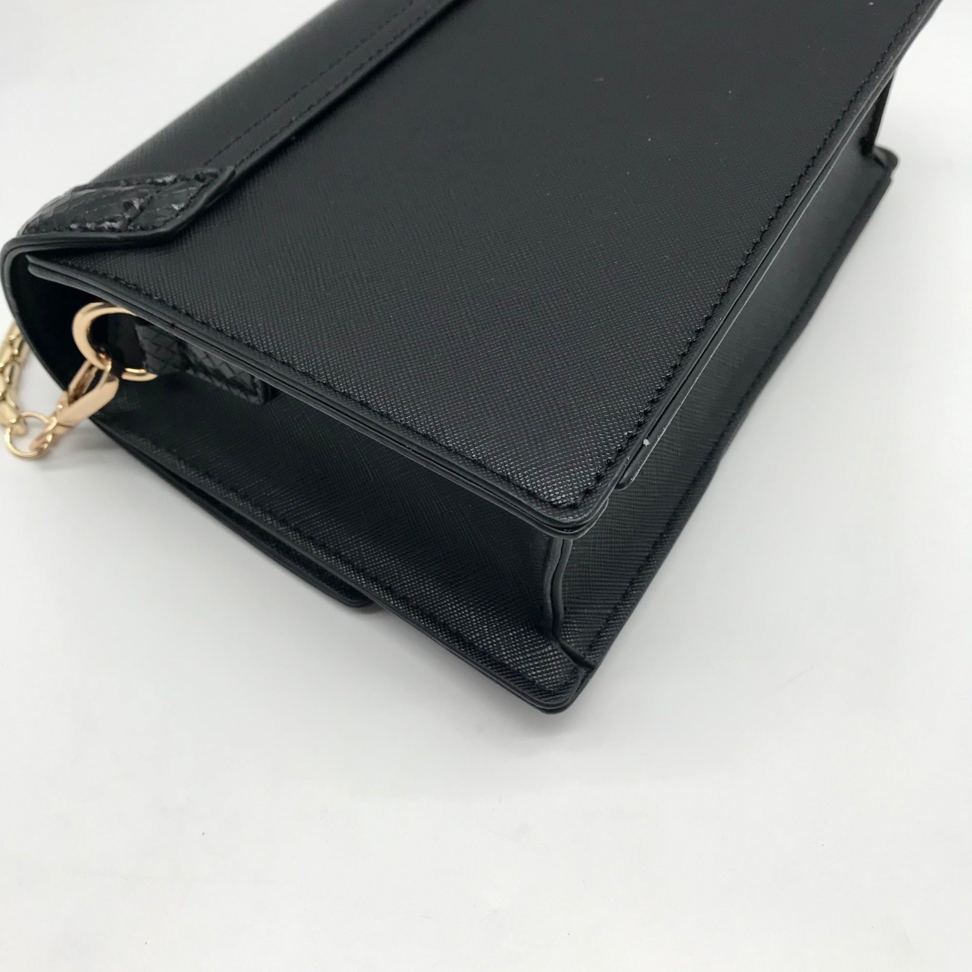 Aldo Black Embossed Trim Convertible Handbag