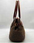 Eric Javits Brown Raffia & Embossed Leather Trim Shoulder Bag