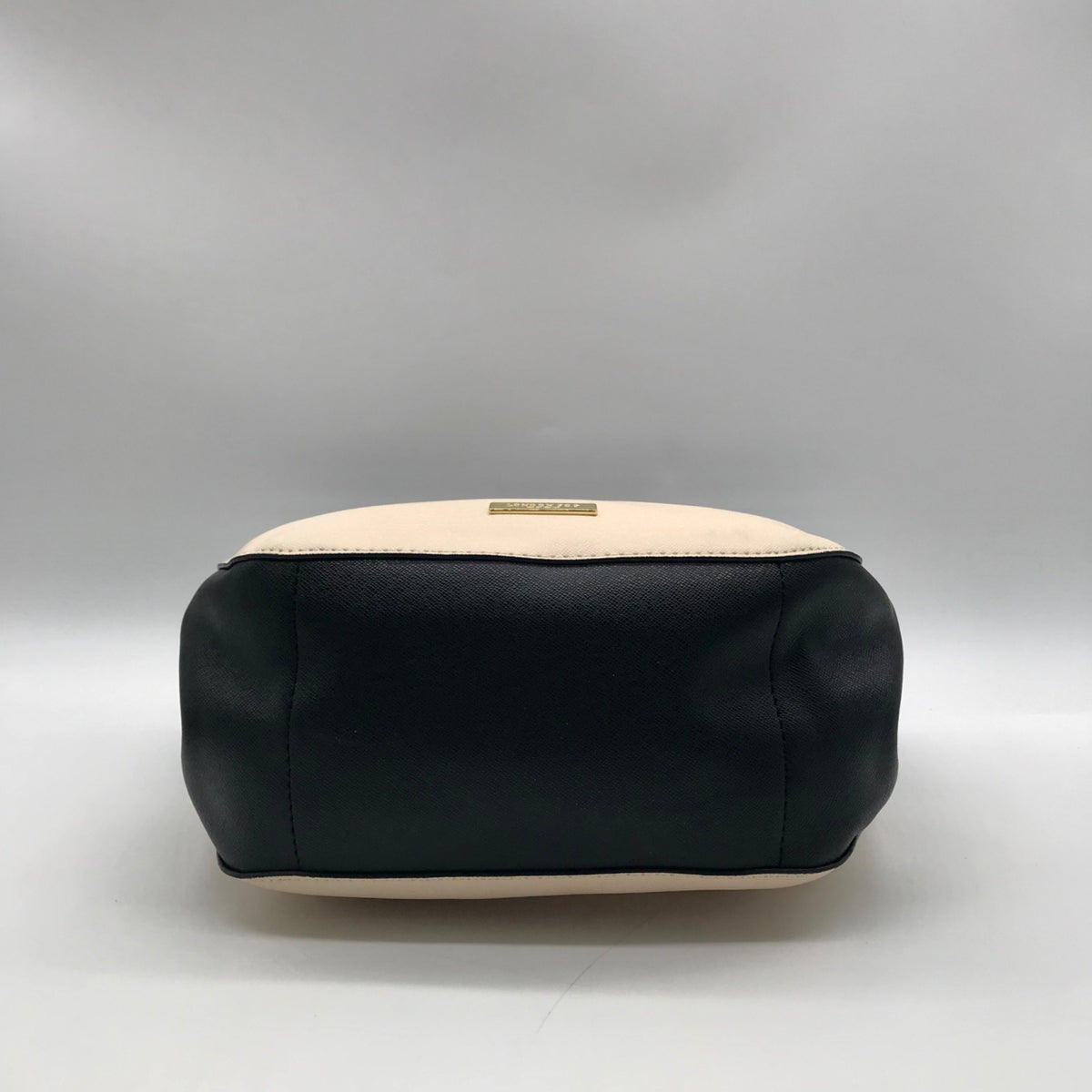 London Fog Black &amp; Cream Colorblock Dome Satchel Bag