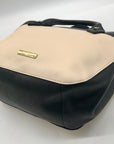 London Fog Black & Cream Colorblock Dome Satchel Bag