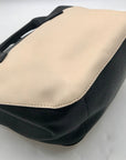 London Fog Black & Cream Colorblock Dome Satchel Bag